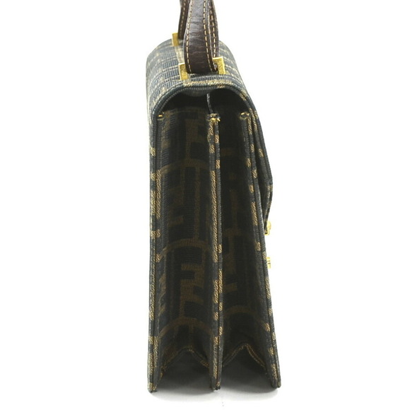 FENDI Brown Leather Zucca Shoulder Bag - Picture 2 of 5